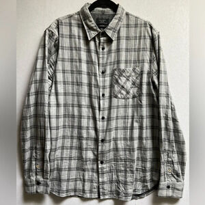 Rag & Bone Classic Fit Grey cotton Flannel button up shirt Sz XL